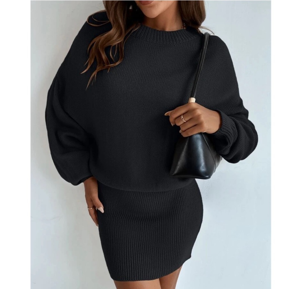 Black sweater dress